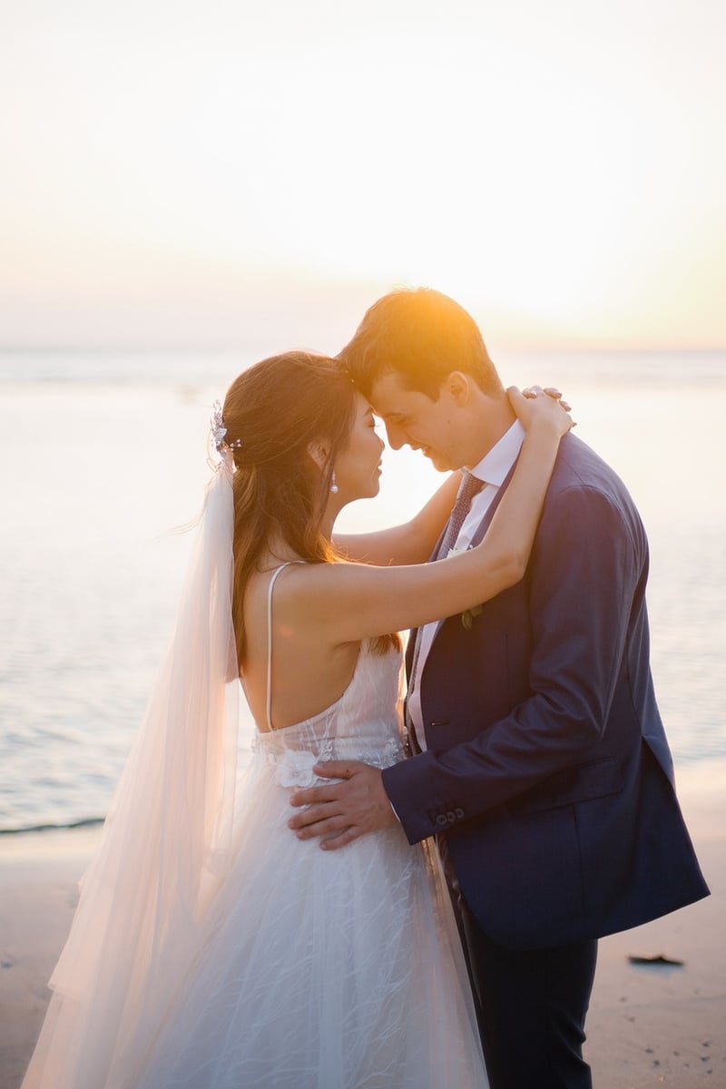 Bride and Groom at Sunset